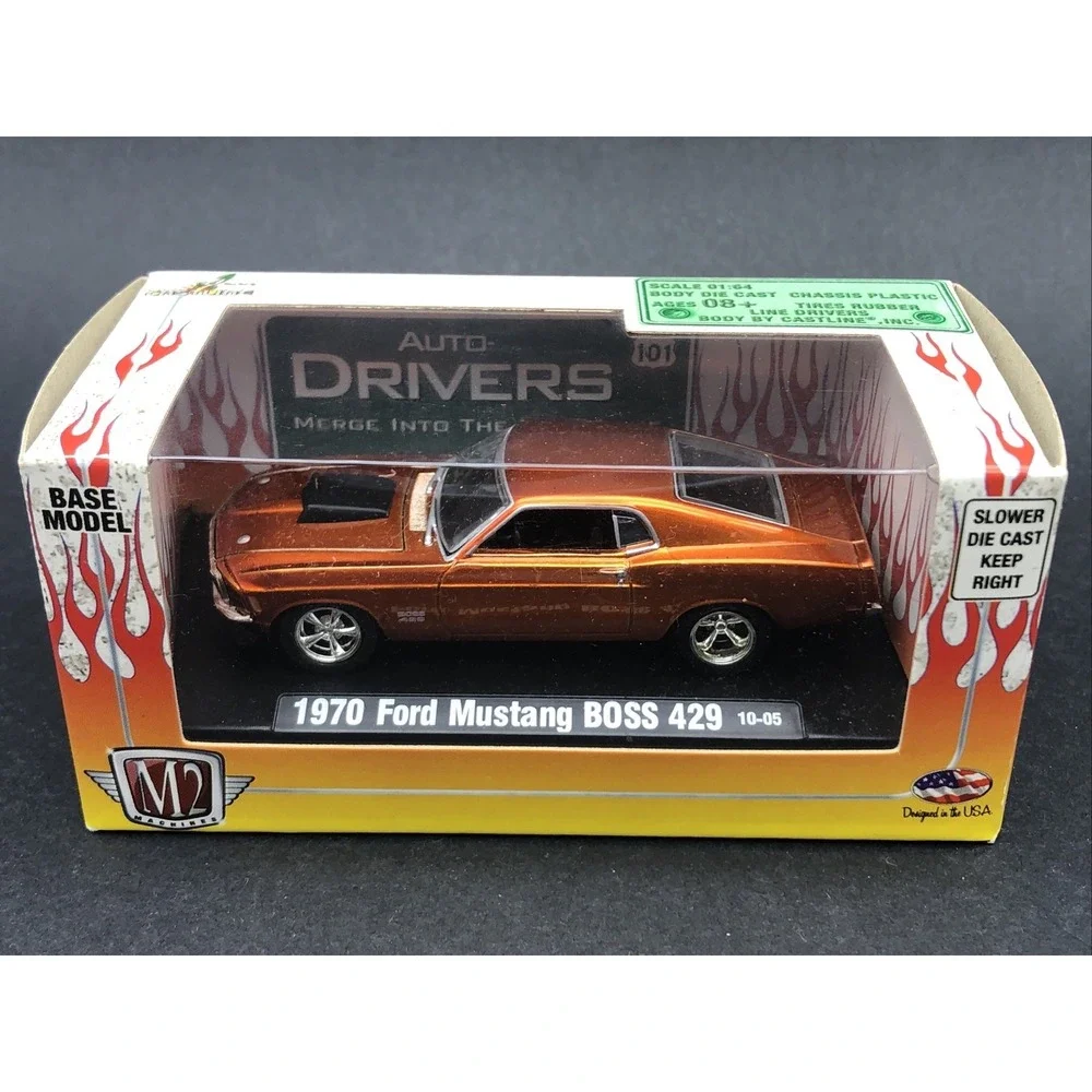 M2 Auto Drivers 1970 '70 Ford Mustang‎ Boss 429 Diecast Car Burnt Orange 1/64